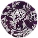 Glass Ornate French Lily Design Plum Charger Plate 13" D