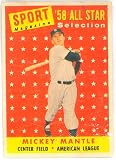 Mickey Mantle 1958 Topps Sport Magazine All Star #487 Book Value $200