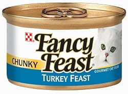Fancy Feast Gourmet Cat Food, Chunky Turkey Feast, 3-Ounce Cans (Pack of 24)