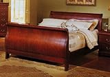 IMAGE OF Louis Phillipe XIV Cherry Brown Wood King Sleigh Bed