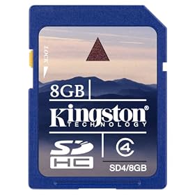Kingston 8 GB Class 4 SDHC Flash Memory Card SD4 8GB by 