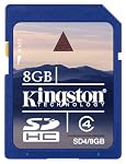Kingston 8 GB Class 4 SDHC Flash Memory Card SD4/8GB