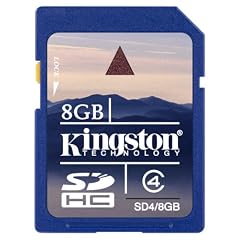 Kingston SDHC Secure Digital Speicherkarte 8 GB Class 4 (Original Handelsverpackung)
