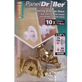 “ABC Products” Panel Driller for Paneling & Hollow Doors 1/8″ -1/4″ Wide Brass Anchors