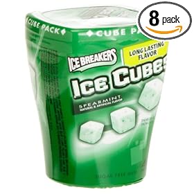 Ice Breakers Ice Cubes Spearmint Sugar Free Gum, 40-Count Pieces  (Pack of 8)