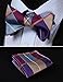 HISDERN Men's Bow Ties Check Plaid Self Tie Bow Tie and Pocket Square Classic Formal Bowtie Tuxedo Wedding Bowties Handkerchief Set