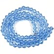 Light Blue Faceted Bicone Glass Beads 4mm 1 13" Strand