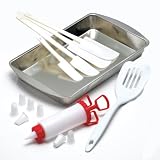 Bake King Biscuit/Brownie Pan  with Bonus Cake Decorating Set and Kitchen Tools