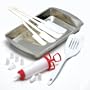 Bake King Biscuit/Brownie Pan  with Bonus Cake Decorating Set and Kitchen Tools