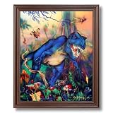 T Rex Dinosaur And Her Baby Picture Framed Art Print