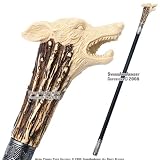 Wolf Head Cane - Steel Shaft Gentleman's Cane