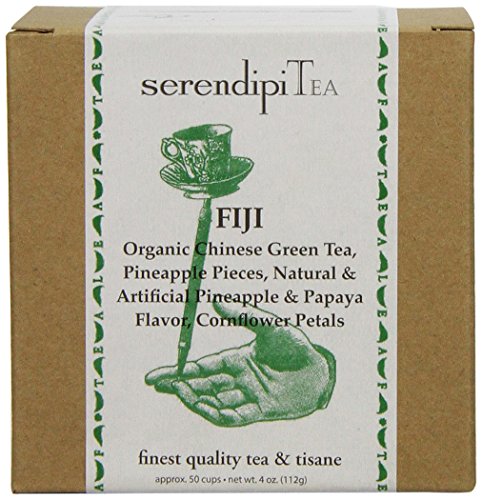 SerendipiTea Fiji, China Green Tea, Pineapple Papaya Cornflower Petals & Natural Flavor, 4-Ounce Box