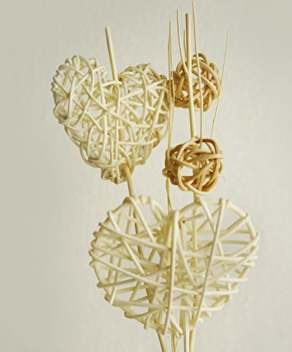 Exotic Elegance Set of Decorative Romantic Heart Rattan Woven Reed Diffuser.