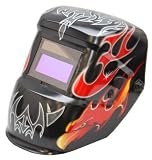 TCPglobal Brand Solar Power Auto-Darkening Welding Helmet Model #225 with Flaming Eagle Design