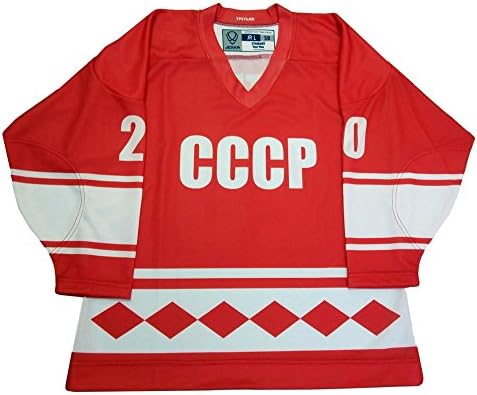 Russian CCCP USSR Hockey Jersey Red - Tretiak, Size S (42)