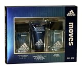 Adidas Moves by Adidas for Men. Set-Eau De Toilette Spray 1.7-Ounces & Aftershave 1.7-Ounces & Hair And Body Wash 2-Ounces