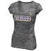 NFL Minnesota Vikings Pride Playing Short Sleeve Deep V-Neck Tri-Blnd Tee, Tri Gray Heather, Large
