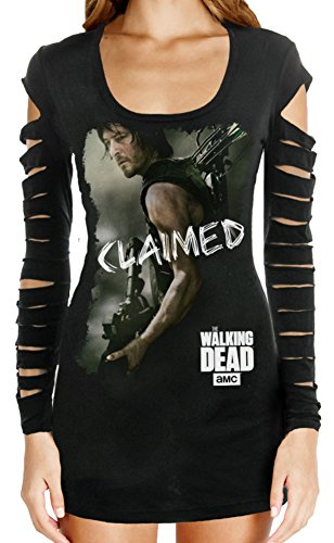 Juniors Long Sleeve: The Walking Dead - Claimed Laser Cut Cover Up T-Shirt Size M