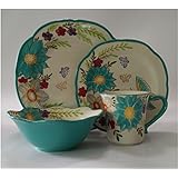 LG Stylish 16-piece Dinnerware Set colors (Turquoise Blue)