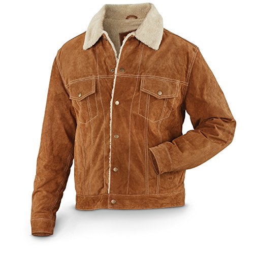 Scully Men's Sherpa Lined Boar Suede Jacket Brown Medium Apparel