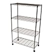 Seville Classics Chrome Mobile 4 Shelf Storage Unit