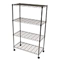 Seville Classics Chrome Mobile 4 Shelf Storage Unit
