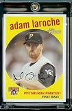 2008 Topps Heritage # 35 Adam LaRoche / Pittsburgh Pirates / MLB Baseball Trading Card in a Protective Screw Down Display Case