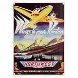 cheapest airline Northwest Airlines Porcelain Sign