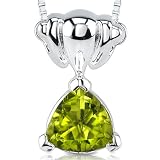1.75 cts Trillion Cut Peridot Pendant in Sterling Silver