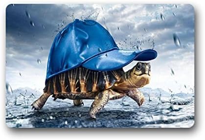 Fashional Turtle With hat Indoor/Outdoor Doormat Decor Rug 23.6"(L) x 15.7"(W)