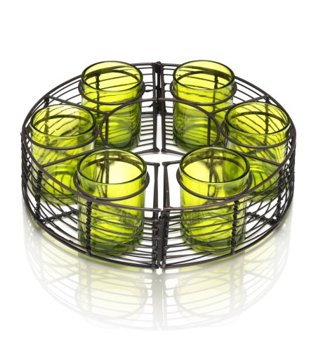 Alfresco Metal & Glass Votive Wheel