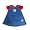 Mulberribush - Toddler Girls Jean Jumper Dress, Denim Blue, Red (Size 2T)