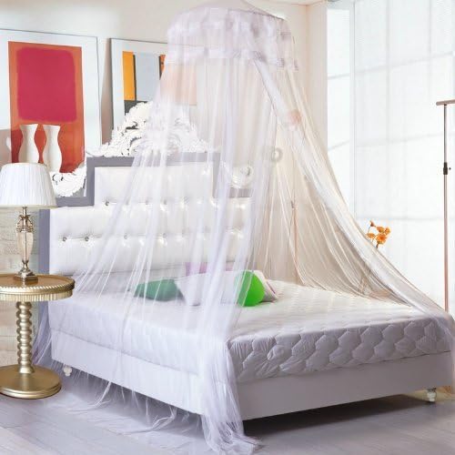 Gotomore Nice Round Lace Curtain Dome Bed Canopy Netting Princess Mosquito Net( white)