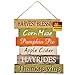 Greenbriar International Wooden Hanging Thanksgiving Autumn Themed Decor Sign - 10.5'' x 11.5'' (Harvest)