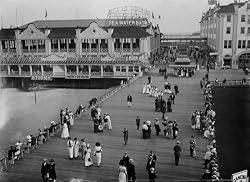 Boardwalk, Asbury Park, New Jersey, ca. 1905 - 16" x 20" - Fine-Art Gicl??e Photographic Print of an Image from the Library of Congress Collection