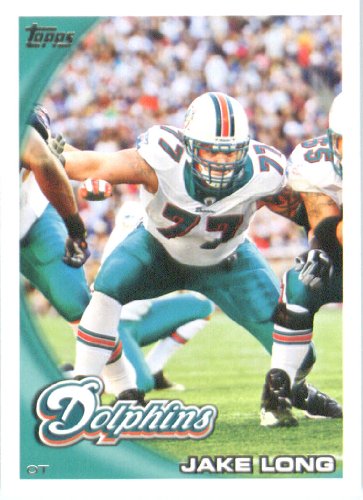 2010 Topps NFL Football Card # 384 Jake Long - Miami Dolphins - NFL Trading Card in a Protective ScrewDown Case!