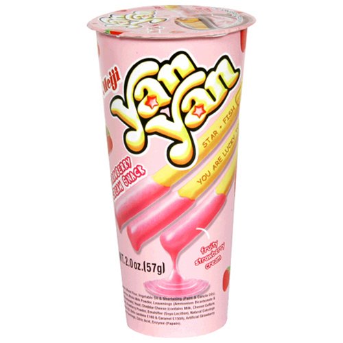 Meiji Yan Yan Strawberry Cream Snack, 2-Ounce Tubes (Pack of 20) by Mei Ji