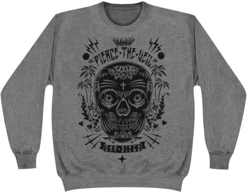 Pierce The Veil Men's Sugar Skull Sweatshirt Grey