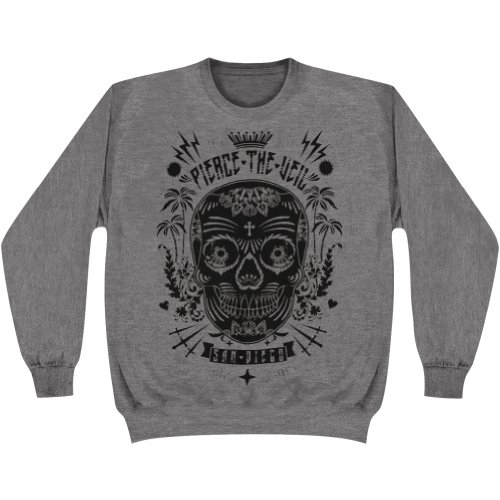 Pierce The Veil Men's Sugar Skull Sweatshirt Grey