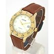 CROTON Men's Swiss Automatic Gold-tone Watch with Brown Leather Strap. Model: CRO-AQU1511