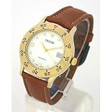 Best Price CROTON Men's Swiss Automatic Gold-tone Watch with Brown Leather Strap. Model: CRO-AQU1511