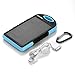 Levin 12000mAh Solar Panel USB Port External Battery Power Pack for Smartphones, Tablets, Gopro Camera and USB Charged Devices - Blue
