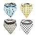 4-Pack Designer Bandana Style Baby Bibs Washable, Made with 100% organic cotton