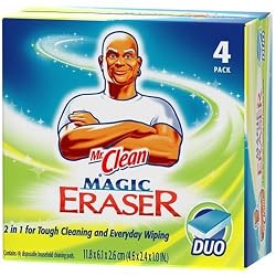 Mr. Clean Magic Eraser Cleaner Cleaning Pads, Duo, 4-Count Boxes (Pack of 3)