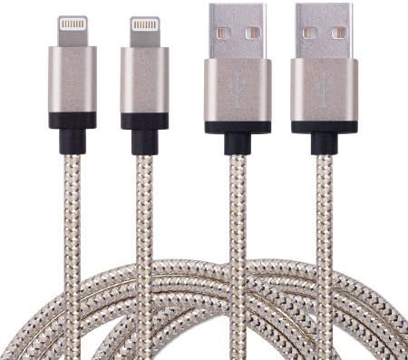 Wecharge(TM) 2Pack 6FT Durable Nylon Braided Lightning Cables Syncing and Charging Cord with Aluminum Connector for iPhone 6s plus, 6s, 6 plus, 6, 5s, 5c, 5, iPad Air, iPad Mini, iPod (Golden)