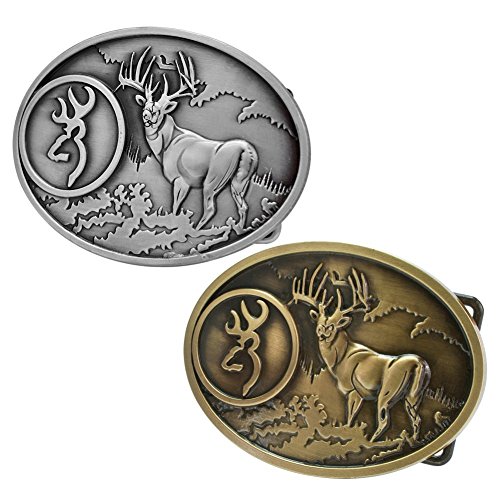 Buckle Rage Adult Unisex Buck Hunter Whitetail Deer Emblem Buckmark Belt Buckle
