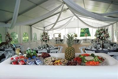 Mega Maxx Blow-Up Serving Bar for Tailgating, Parties, Picnics, Camping - Inflatable White