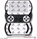 PSPgo Skin and Screen Protector Kit - Pastel Butterflies Purple on White fi ....