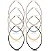 Areke Stainless Steel Oval Teardrop Hoop Earrings For Women,Hypoallergenic Huggie Rose Gold Black Silver