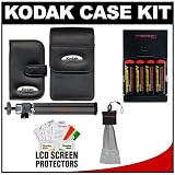 Best Price Kodak Gear Leather Case, Memory Wallet & Mini Tripod + Batteries & Charger for Kodak Zi6, Zx1, ZxD HD Video Camera Camcorder